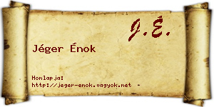 Jéger Énok névjegykártya